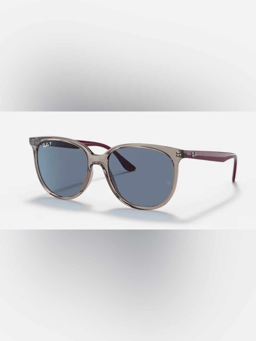 Ray-Ban RB4378 Polarized Sunglasses w/ Burgundy Sides
FRAME: Grey
LENSES: Blue